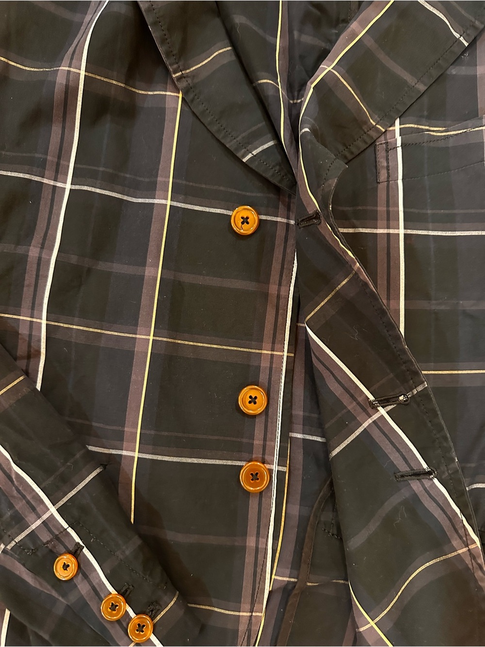 Vintage Men’s Vivienne Westwood Plaid Blazer Suit Jacket Size IT 46 US 36 Navy - Picture 3 of 10